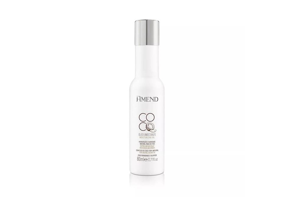 Óleo para umectação feito com óleo de coco