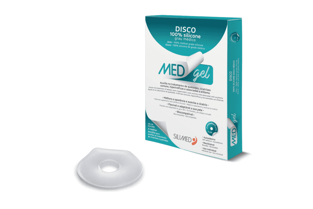 material para cicatriz em material a base de gel de silicone