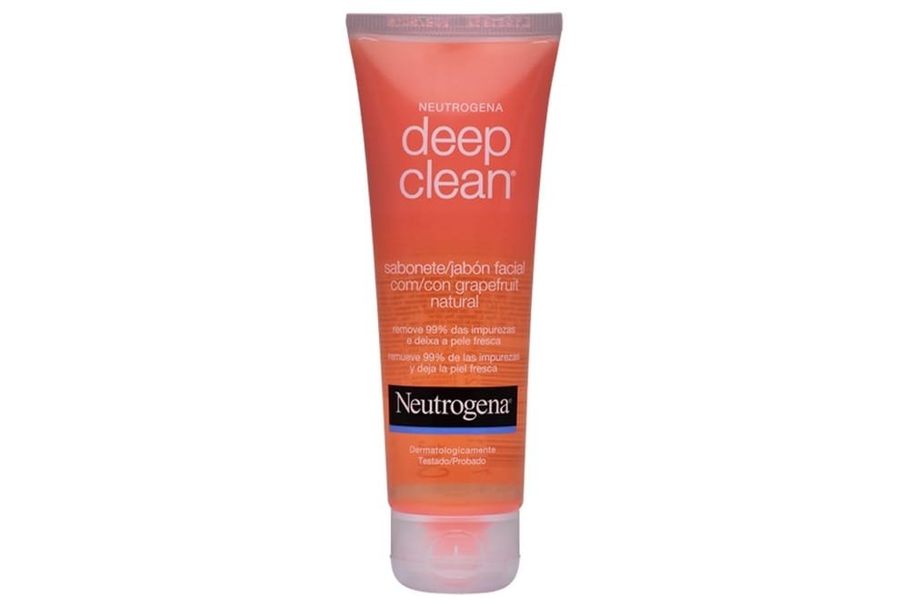 Sabonete facial Neutrogena  para limpeza antes da maquiagem.